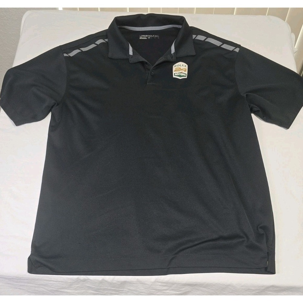 Nike Golf Men's XL Polo Shirt "Rolexโ 24 Daytona" Dri-Fit Black